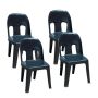 4 X Plastic Party Chairs - Black - Heavy Duty Chair - Adult Size