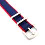 Premium Nylon Nato Strap Navy Blue & Red Steel Hardware - 22MM