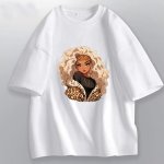 Leopard Print Girl Vinyl Iron-on Transfer Sticker Mixed Color Heat Transfer Patch For Diy T-Shirt Pillow Decor Apparel And Appli