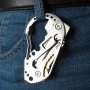 1pc Stainless Steel Multifunctional Keychain With Screwdriver Wrench Outdoor Camping Mountaineering Accessories