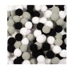 10MM Grey Assorted Pom Poms 120PCS