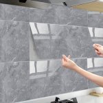 10PCS Imitation Tile Self-adhesive Wall Stickers Foam Marble Wall Panels Peel And Stick Waterproof Living Room Kitchen Backsplas