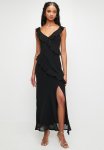 Ruffle Maxi With Slit - Black