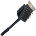 Grill Brush With Black Handle Synthetic Bristle Flat Cooking Brush