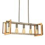 Sally Wood And Metal Chandelier Light Natural