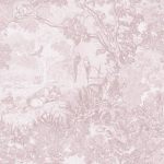 Ismoon Pink Peel And Stick Wallpaper Neutral Wall Paper 17.3IN 6.56FT Vintage Removable Self-adhesive Wallpaper Animals Jungle C