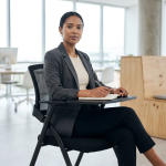 Ergonomic Mesh Training Chair With Folding Writing Tablet