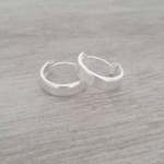 Tabella 925 Sterling Silver Cz Hoop Earrings Size: 14MM 4MM Thick