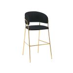 Gold Frame Bar Chair Black
