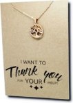 Crcs -stainless Steel Necklace On Card-rose Gold Tree Of Life