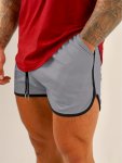 Men's Breathable Mesh Shorts Summer Drawstring Elastic Waist Slim Fit Shorts Suitable For Running Fitness Training Sporty Style