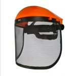 Face Shield With Metal Mesh Visor - Orange black
