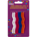 Multicoloured Swirl Cake Candles 8-PACK