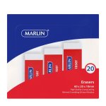 Marlin Eraser 20 Piece 60 X 20 X 10MM Individually Wrapped In Box