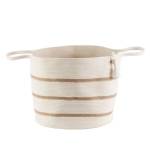 Floor Basket - Ivory & Jute Stripes - Medium