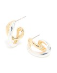 Mixed Metal Plated Medium Twist Hoop Earrings