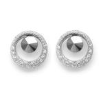 Silver Tone Round Earrings