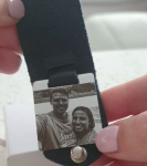 CAS102330 - Personalized Photo Keyring Stainless Steel - Black Strap