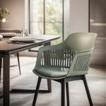 Lyric Tub Chair - Black Polypropylene Legs & Fabric Seat - Green