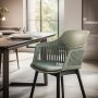 Lyric Tub Chair - Black Polypropylene Legs & Fabric Seat - Green
