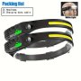 2pcs Multifunctional COB Headlight USB Charging Strong Light Headlight Suitable For Outdoor Night Running And Fishing