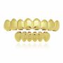 Clip On Plain Grillz Teeth In Shiny Gold Plated Or Silver Plated Finish