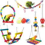 Bird Parakeet Cockatiel Toys Birds Cage Accessories Swing Climbing Ladders