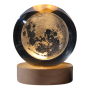 3D Sphere Crystal Ball LED Night Light Decor With Luminous Base - Galaxy