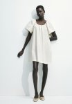 Square-neck Dress - Cream