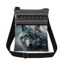 Ethnic Style Wolf Themed Sling Bag For Men Lightweight Satchel Bag Coin Card Phone Storage Bag