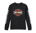 Men’s Bar & Shield Long Sleeve Tee – Black