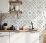 Grey Mosaic Tiles Kitchen Wallpaper