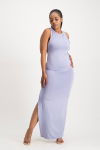 Melanie Open Back Maxi Dress With Slit - Persian Violet - L