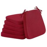 Nobildonna Dining Chair Cushions Set Of 6-2" Thick High-density Foam Chair Pads With Ties And Non-slip Bottom Removable Washable