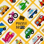 32PCS Educational Puzzle Set For Kids - Everyday Learning Cards With Characters Occupations Fruits Vegetables & Vehicles - Color