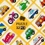 32PCS Educational Puzzle Set For Kids - Everyday Learning Cards With Characters Occupations Fruits Vegetables & Vehicles - Colorful Flashcards Gift MINI Puzzles For Kids