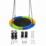 100CM Round Fabric Kids Saucer Swing - 200KG Heavy-duty Load Capacity
