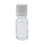 10ML Clear Glass Bottle With Fast Flow Dropper Cap - White