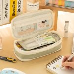 Student Double-layer Pencil Case Large-capacity Female Simple Multi-functional Pencil Case Eid Al-adha Mubarak