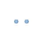 SWAROVSKI Stilla Attract Stud Earrings Round Cut Blue Rhodium Plated