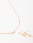 Goldair Gold Olive Branch Necklace & Earrings Set