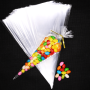 100pcs Value Pack Transparent Candy Packing Bags Wedding Birthday Party Decoration Sweet Cellophane Candy Bag Cone Storage Packaging Bag