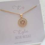 K14 - Stunning Initial Letter Necklace On Personalized Card Gold Cz Stainless Steel - I Initial - CB01113639