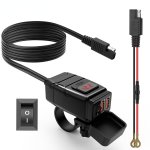Motorcycle USB Charger - Dual USB Ports For 12V-24V Motorcycles - Handlebar Mounted Power Supply Socket - Essential Motorcycle A