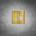 Toilet Male And Female Sign D01 - Brushed Brass