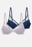 Plus Sierra 2 Pack Demi Bra - Lilac & Blue