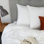 Heritage Collection Tribeca 500 Thread Count Egyptian Cotton Duvet Cover Set White Stitch - Super King 260X240CM