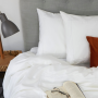 Heritage Collection Tribeca 500 Thread Count Egyptian Cotton Duvet Cover Set White Stitch - Super King 260X240CM