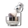Grandslam Shaving Brush And Bowl Kit For Men 3 In 1 Shaving Brush Set Stainless Steel Shaving Bowl And Stand Shaving Brush Shaving Kit For Men Si