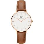 Petite Rose Gold Durham Brown Leather Women's Watch- DW00100172